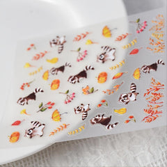 5D Pumpkin Nail Sticker Flounce Nail Patch Decor