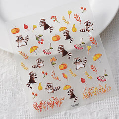 5D Pumpkin Nail Sticker Flounce Nail Patch Decor