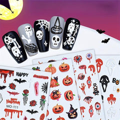 5D Halloween Nail Stickers Eyeball Skull Spider