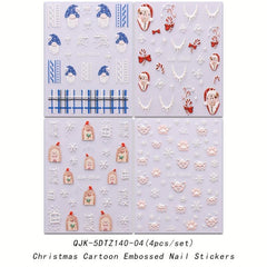 5D Christmas Nail Art Stickers Snowflake Decals Self Adhesive for DIY or Salons