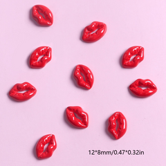 10pcs Red Lip Nail Art Charms Sexy Lip Nail Art Accessories For Nail Decoration