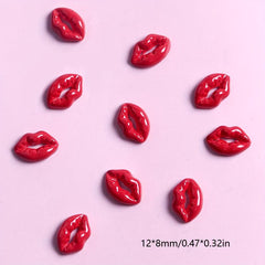 10pcs Red Lip Nail Art Charms Sexy Lip Nail Art Accessories For Nail Decoration