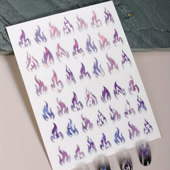 Gradient Flame Nail Stickers French Style Nail Decals