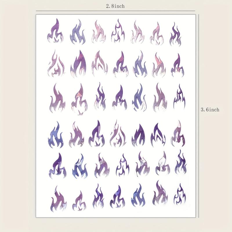 Gradient Flame Nail Stickers French Style Nail Decals