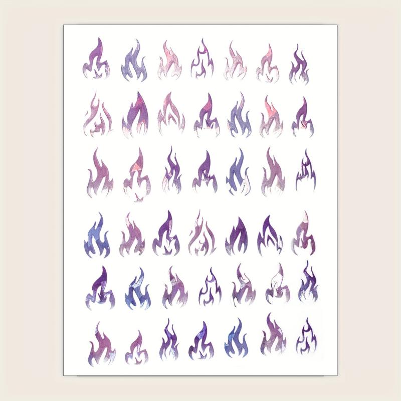 Gradient Flame Nail Stickers French Style Nail Decals