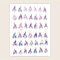 Gradient Flame Nail Stickers French Style Nail Decals