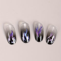 Gradient Flame Nail Stickers French Style Nail Decals