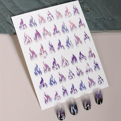Gradient Flame Nail Stickers French Style Nail Decals