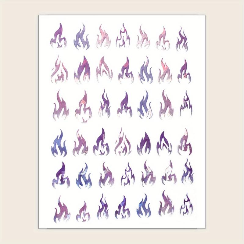 Gradient Flame Nail Stickers French Style Nail Decals