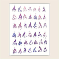 Gradient Flame Nail Stickers French Style Nail Decals