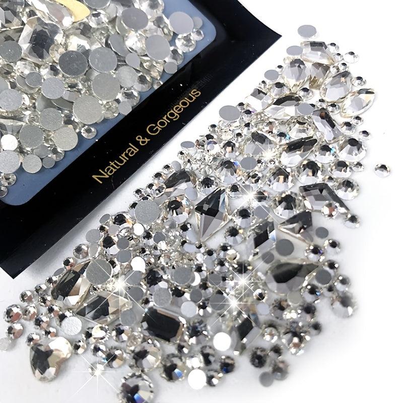 180pcs K9 Glass Nail Art Rhinestones Mixed Shapes Aurora Gemstones