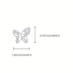 10 pcs 3D Butterfly Nail Charms Metallic Rhinestones Nail Art Supplies
