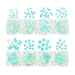 Luminous Holographic Nail Glitter Sequins for DIY Decals
