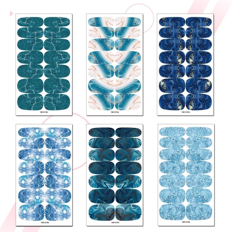 Marble Stripe Nail Polish Stickers Self Adhesive Manicure Decal Strips