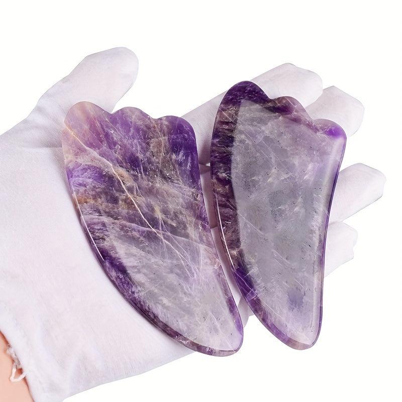 Amethyst Gua Sha Stone Facial Tool for Spa Acupuncture Care