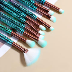 11pcs Mermaid Makeup Brushes Set Eye Shadow Brushes Eyeliner Brush