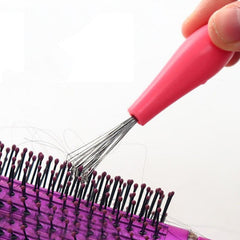 2pcs Comb Hair Brush Cleaner Plastic Handle Cleaning Brush Remover