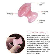 Rose Quartz Mushroom Massage Stone Gua Sha Scraping Tool