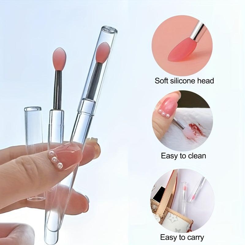 Silicone Small Lip Brush 3PCS Makeup Eye Shadow Lipstick Portable Mask Brush