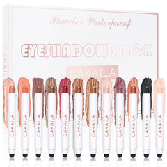 CAKAILA 12 Sticks Matte Pearly Waterproof Eyeshadow Stick