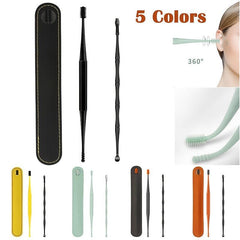 2Pcs Ear Wax Removal Tool 360 Ear Cleaning Sticks Earpick Remover Silicone
