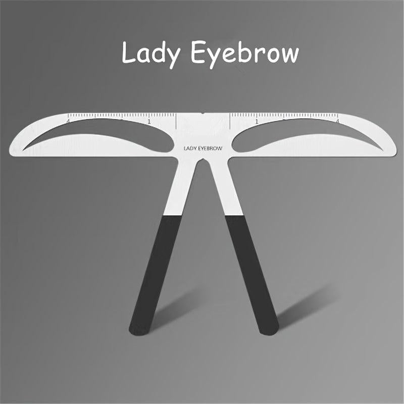 Metal Three Point Eyebrow Ruler Makeup Tool Template