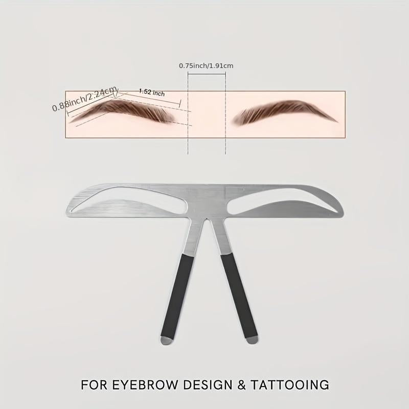 Metal Three Point Eyebrow Ruler Makeup Tool Template