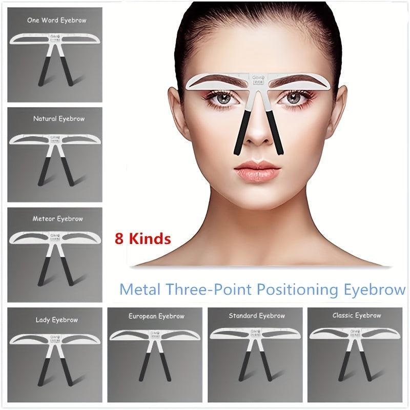 Metal Three Point Eyebrow Ruler Makeup Tool Template