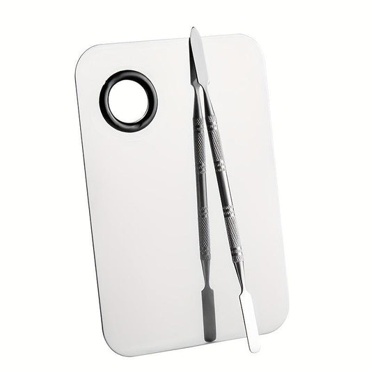 2pcs Stainless Steel Makeup Mixing Palette Stick Kit