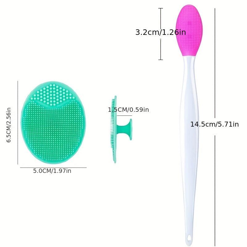 5pcs Face Scrubber Facial Cleansing Brush With Lip Scrub Brush