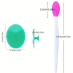 5pcs Face Scrubber Facial Cleansing Brush With Lip Scrub Brush
