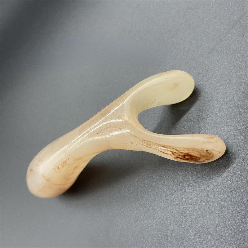 Resin Y Shape Face Lifting Massage Fork with Guasha Scraping