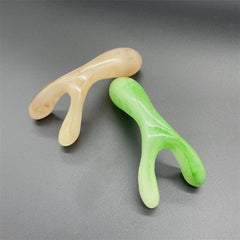 Resin Y Shape Face Lifting Massage Fork with Guasha Scraping