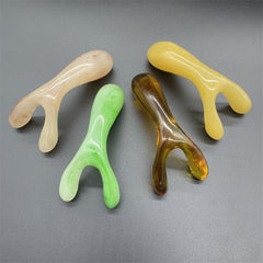 Resin Y Shape Face Lifting Massage Fork with Guasha Scraping