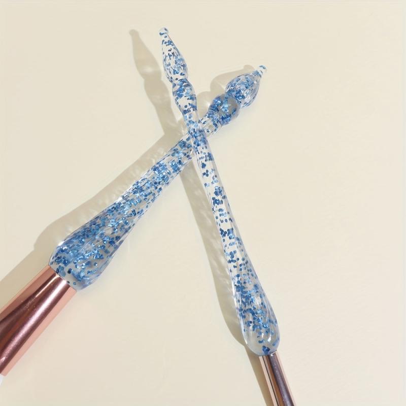 5pcs Sequin Detail Clear Makeup Brush Set