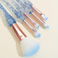 5pcs Sequin Detail Clear Makeup Brush Set