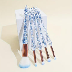 5pcs Sequin Detail Clear Makeup Brush Set