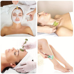 6-In-1 Facial Massage Kit: Ice Roller, Jade Roller, Gua Sha Tool, Silicone Brush