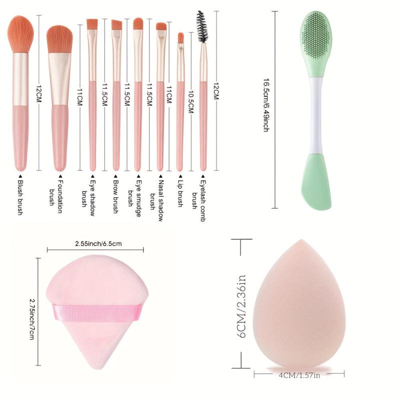 8pcs Travel Makeup Brush Set for Eyes Face Cheeks Compact and Convenient Bea