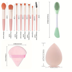 8pcs Travel Makeup Brush Set for Eyes Face Cheeks Compact and Convenient Bea