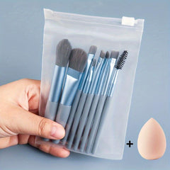 8pcs Travel Makeup Brush Set for Eyes Face Cheeks Compact and Convenient Bea