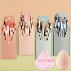 8pcs Travel Makeup Brush Set for Eyes Face Cheeks Compact and Convenient Bea
