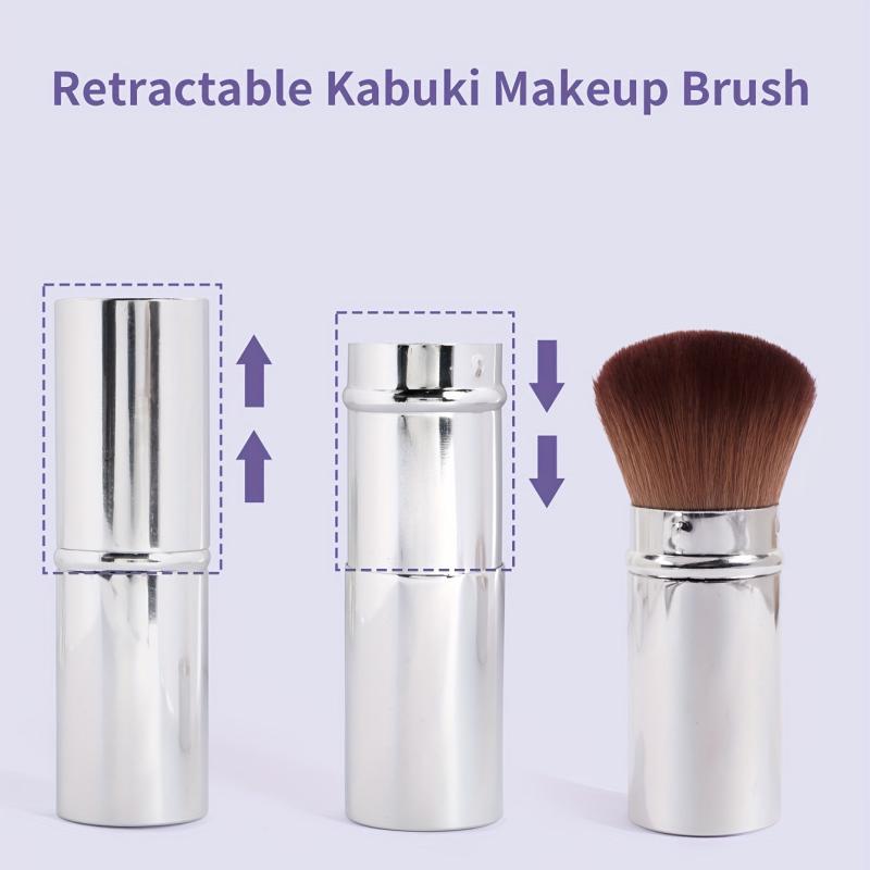 Retractable Kabuki Brush for Blush & Powder, Travel-Friendly
