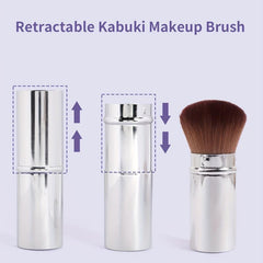Retractable Kabuki Brush for Blush & Powder, Travel-Friendly