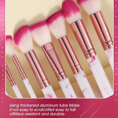 10pcs Makeup Brush Set Foundation Powder Eyes