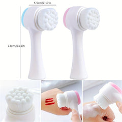 Silicone Double Face Wash Brush Manual Cleansing 3D Face Washer Facial Cleaner