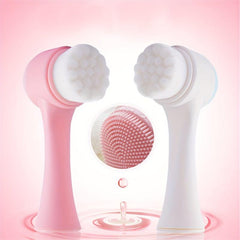 Silicone Double Face Wash Brush Manual Cleansing 3D Face Washer Facial Cleaner