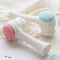 Silicone Double Face Wash Brush Manual Cleansing 3D Face Washer Facial Cleaner