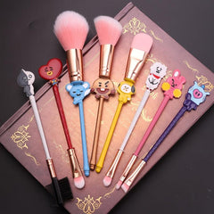 8-Piece Animal Makeup Brush Set - Ideal Gift for Beginners