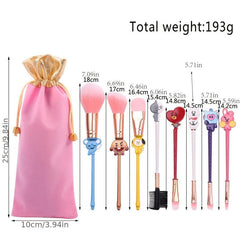 8-Piece Animal Makeup Brush Set - Ideal Gift for Beginners